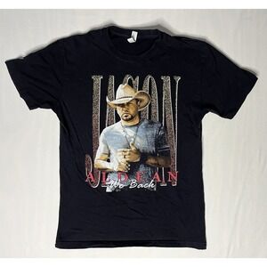 Jason Aldean We Back Tour T Shirt Men's Size Small Black Short Sleeve READ